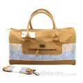 kachi PU floral 12os print canvas duffel bag and fashion woman traveling bag